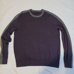 Michael Kors Purple Grey Sweater Long‎ Sleeve Mens XL